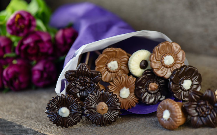 A bouquet of chocolate flowers for Mother's Day