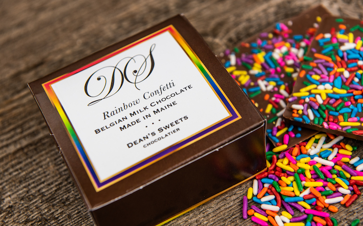 Dean's Sweets Chocolate Squares with Rainbow Sprinkles